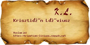 Krisztián Líviusz névjegykártya
